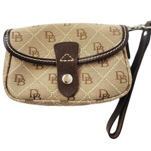 Doney & Bourke Authentic Clutch Pouch Wristlet Tan Brown Purse